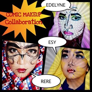 Comic makeup collaboration with my friends @esybabsy and @reredini84  #makeupbyedelyne #mua #hijabstyle #hijabbyedelyne #popartmakeup #popart #comicmakeup #clozetteid #makeup