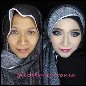 My makeup transformation. #makeupbyedelyne #hijabbyedelyne #indonesianbeautyblogger #mua #muaindonesia #makeupartist #makeupaddict #makeupartistsworldwide #wakeupandmakeup #beforeafter #makeover #makeupmommy #zukreat #huda_beauty #vegas_nay #wakeupandmakeup #dressyourface #instabeauty #clozetteid #makeup #starclozetter