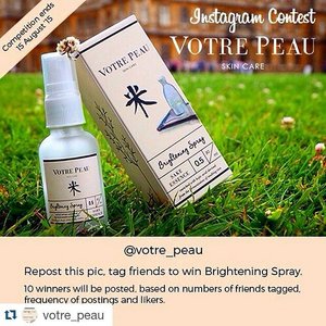 I am curious with this brand new brightening spray from @votre_peau . It is said that it contains Sake Kojic which could helps brightens the skin.

Isn't it interesting? I hope I could have a chance to try it out.

Psst, it's a local brand~ ♥

#skincare #spray #sakekojic #votre_peau #votrepeau #clozetteid #clozette