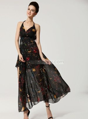 New Style Fascinating Maxi Chiffon Pretty Flower Long Dress : Tidebuy.com