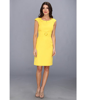 Tahari by ASL Margie P Jacquard Dress Yellow - 6pm.com