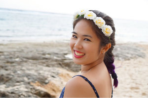 Loving my simple make up and my braided violet ombre. 💜💜💜 The flower crown looks super cute and I mixed two colors of lipstick for my lips. ❤️ #ClozetteID #StarClozetter
#travel #selfportrait #candid #candidphoto #flowercrown #laughter #smile #pantainammos #nammos #nammosbeach #karmakandara #karmakandraresort #ungasan #badung #bali #indonesia #2016 #flowercrown #braids #braid #braidedombre #violetombre #beach #sand 