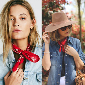 The cowboy trend is here! 
Wear your red bandana on your neck instead of head to add up a city chic touch 👌🏻