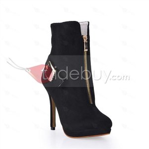 New Styles Suede Upper Stiletto Heels Closed-Toe Ankle Women's Boots : Tidebuy.com