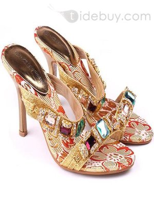New Fancy Shining Stiletto Heels Peep-toe Women Slipper : Tidebuy.com