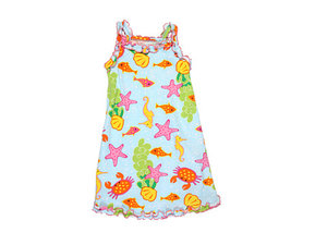 Sara's Prints Kids Ruffle Tank Nightgown (Toddler/Little Kids) Under The Sea - 6pm.com
