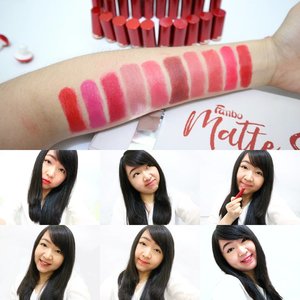 Swatches 6/10 shades Fanbo Matte Lipstick dari rangkaian Matte Sense.. Almost of them are wearable 😍😍
Curious about them? 
It's UP on #MeisUniqueBlog 
Visit: bit.ly/mei-mattefanbo 😊😊😊
.
.
.
.
.
#swatches  #redlipstick #ClozetteID #Fanbo #ClozetteDaily #IndonesianBeautyBlogger #BeautiesquadXFanbo #Beautiesquad #matteLipstick #bloggers #review #instablog #instareview #beautybox