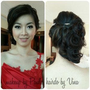 Makeup by me, hairdo by @vinatebe for bridesmaid Yuli  #bridesmaid  #nofilter  #noedit  #luminousmakeupbypaula