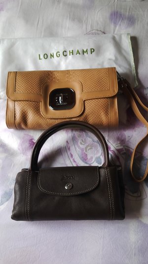 LC Cuir small, Taupe and LC Clutch