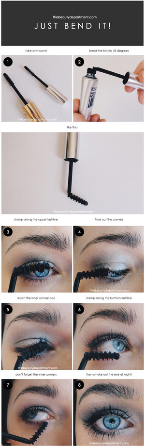 New mascara trick! This way can prevent the mascara wand touch the skin. You can try Too Cool For School  or Lancome mascara.
