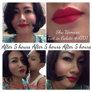 Shu Uemura Tint in Gelato Lips & Cheeks #AT-01 #selfpotrait #narcism #lipspotrait #redlipsticks #shuuemuracosmetics #lipsticksjunkie #makeupjungkie #clozetteid #femaledaily