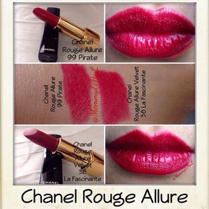 Chanel Rouge Allure 99 Pirate & Chanel Rouge Allure 38 La Fascinante 💄💋💄 #selfpotrait #myselfandi #narcism #lipspotrait #redlipsticks #chanelcosmetics #lipsticksaddict #lipsticksjunkie #makeupaddict #makeupjunkie #clozettedaily #clozetteid #beauty #makeup #lotd #femaledaily #fdbeauty