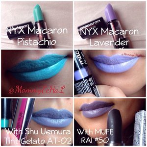 Let's Think Out of The Box 💄💋💄NYX Macaron Pistachio & NYX Macaron Lavender 💃💃 from @nyxcosmetics #selfpotrait #myselfandi #narcism #lipspotrait #greenlipsticks #purplelipsticks #nyxcosmetics #lipsticksaddict #lipsticksjunkie #makeupaddict #makeupjunkie #makeupcollection #clozettedaily #clozetteid #beauty #makeup #lotd #fdbeauty #femaledaily