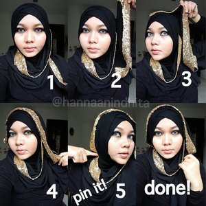 Simple #hijabtutorial using @steshemoslee @steshemoslee instant hijab.  Perfeeeeect for special occasion and it can cover your chest also!  #clozetteid #clozettedaily #hijabchic #hijabhills #hijabstreet #hijabstyle #chestcoveringhijab