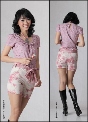 Rakuten BELANJA ONLINE: Sophistix - Addie Pink & Cream Tie-Dye Effect Shorts < Shorts < Sophistix Boutique