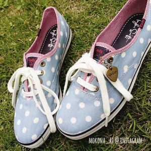 Taylor Swift for Keds in blue polkadots
