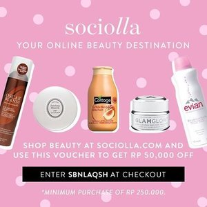 Shop beauty at sociolla.com and use the voucher (SBNLAQSH) to get IDR 50.000 off. Minimum purchase of IDR 250.000.

Happy shopping.

#piccha #sociollabloggernetwork #sbn #sociolla #voucher #sociollavoucher #vouchersociolla #blogger #ibb #indonesianbeautyblogger #beautyblogger #impiccha #bloggerbandung #diskon #vocer #vocerdiskon #bioderma #sensibio #micellarwater #clozette #clozetteid #skincare #tribepost