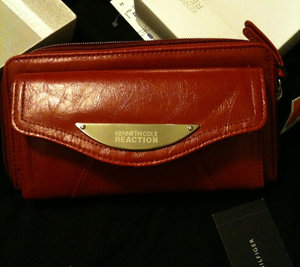 my sister bought me this red clutch, love it.