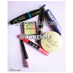 Congratulations to @liongselv in winning #carnellingiveaway consist of products from @maxfactor. 
Send me your complete details to carnellin@gmail.com within 48 hours, write down email subject: max factor winner. And details such as name, phone,  full address (incl. Postcode, etc)
- kesalahan dan ketidaklengkapan penulisan data dan alamat menjadi tanggungan pemenang ya- 
Thank you everyone! Stay tune as I'll announced the next giveaway next week 😘😘😘 #clozetteid #winner #giveaway #maxfactor #blogger #beauty #makeup #cosmetic