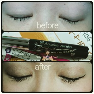 My utmost favorite and highly recommended #mascara from #HeroineMake. It is super waterproof, add length (approx. 5mm) and no clumping formula. The mascara also stays all day long without any smudge nor flake. http://whileyouonearth.blogspot.com/2015/01/isehan-kiss-me-heroine-make-super.html?m=1. 
#beauty #blogger #bblogger #idbblogger #indoblogger #clozetteID #eotd #lotd #motd #instabeauty #instadaily #ig #id #igers #idblog #lashes #lash