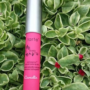 @tartecosmetics lipsurgence natural matte lip Tint #clozetteid #beautyblogger #tarte #Lipsurgence #lippies #lipstick #matte #pink #fuchsia
