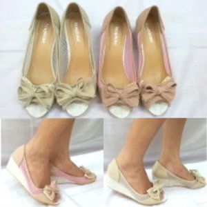 Rakuten BELANJA ONLINE: Ladies Fashion Wedge Shoes Z58-30 in Pink and Apricot < Low Heels < Ladies Shoes < E W Y  Shoes