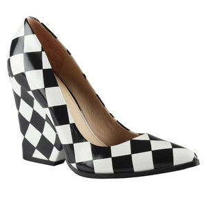 "Since we can’t afford anything from the Louis Vuitton S/S ’13 collection (deep sigh), these high heels are an affordable way to satisfy our checkerboard desires"