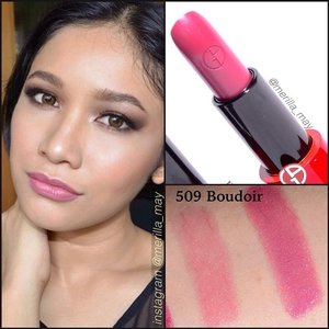 #lipstickswatch Giorgio Armani Rouge Ecstasy 509 Boudoir. Currently my everyday lipstick 💕Really love the shade, the texture and how it moisturize my lips. I looove Armani CC, too bad they don't have any counter in Jakarta. I hate preorder-ing, so I literally got psyched when @joancorner have it on stock 😅😘 Will post a review about this beauty on my blog soon 😉 #armanibeauty #lotd #fotd #clozetteid