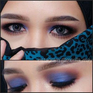 I see you. Blue. 💙 Eyes : @anastasia Shadow Couture shade Noir, Morocco, Azure, Fudge, SoftPeach. @makeupforeverid Aqua Brow 25 with London Fog eyeshadow from Toofaced matte palette. @urbandecay perversion eyeliner pencil. @lavielash Bluebell and Kate on the bottom. #merilla_may #looxperiments #eotd #clozette #clozetteid #anastasiabeverlyhills #shadowcouture #lavieoftheday #nofilter #wakeupandmakeup