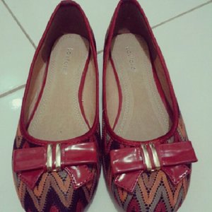 New My Flat Shoes #Lav!ola #ColourBlock #Red #Orange #Green #Brown #DarkPurple #Flat #Shoes # NewShoes #Matahari #Dept #Store #Cute #beautiful