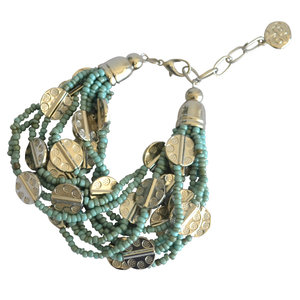 RAKUTEN Belanja Online : Plat Beads Bracelet (Turquoise)