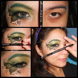 My wednesday butterfly was also using mizzu gel pencil liner and pen eyeliner in black! I love how it glides smoothly and really easy to draw something with it! ♥♥ #eyes #eyemakeup #butterfly #green #eotd #fairy #wings #anastasiabeverlyhills #makeupgeek #makeupcrazyhead #makeupfanatic1 #mayamiamakeup #theevanitydiary #themakeupstory #palafoxxiamakeup #labella2029 #clozetteid #vegas_nay #valerievixenart  #makeupglitz #dressyourface #auroramakeup #lvglamduo #mizzuchallenge