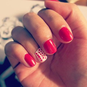 Painting my nails red & white for today. Happy 17th of August! #nails #nailart #beauty #notd #fashionesedaily #Indonesia