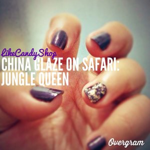 China Glaze: The murky purple called Jungle Queen from On Safari collection while the flakes is called Luxe&Lush from the Hunger Games collection