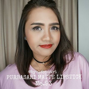 Purbasari Matte Lipstick No.93@purbasari_indonesia #purbasarimatte #purbasarimattelipstick #purbasarilipstick #love #lotd #lotdibb #makeupgeek #makeup #makeuplover #makeupaddict #clozetteid #clozettedaily #starclozetter #sociollablogger #bblogger #bbloggerid #beauty #beautyblogger #beautybloggerid #lipjunkie