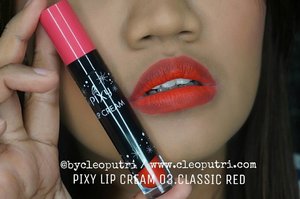 @pixycosmetics 
Lip Cream 03. Classic Red..
Buat kamu yg belom ntn video aku pasti belom tau kan gimana review aku mengenai lip cream dr Pixy ini?yuk cus ditonton..linknya ada dibio aku..salah satunya yg aku sebutin keliatan bgt difoto ini..
#clozetteid #clozettedaily #starclozette #FDbeauty #sociollablogger #indobeautygram #love #makeup #passion #eyemakeup #bblogger #bbloggerid #beautyblogger #beautybloggerid #hudabeauty #wakeupandmakeup #makeupgeek #makeupjunkie #makeupaddict #beauty #indonesianfemaleblogger #pixylipcream #lipcreampixy #lipcream #lipsticklokal #pixycosmetics #reviewpixylipcream #swatchpixylipcream #reviewlipcream