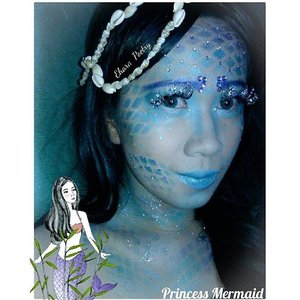 #throwback My last year #halloweenmakeup as Princess Mermaid 👸 I will re-upload the tutorial #comingsoon ... nanti tutorialnya  bakalan di upload ke 💻 #blog #IbuMudaBijak #ブロガー #かなり #人魚 #化粧 #ハロウィーン #王女の人魚 #princess #princessmermaid #bluemermaid #makeupjunkie #specialmakeupeffects #clozetteid #makeup #eyeshadow #halloweenmakeupideas #halloween2015 #halloweenprep #makeupbyme #MissEhara si #putriduyung 😄😄😄😄