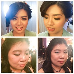 Yesterday's makeup (and hair)! Above is @leotagina wedding party makeup. She specifically asked for non-heavy makeup, and a bit of gold smoky eyes. Cant see the gold in this photo since i took crappy pic but I can assure you there's a gold there lol. 
Below is light makeup for my lil sis! She wants a silver on her eyes but nothing smoky. Love how her curls end up! 
#clozetteid #kireimakeup #makeup #makeupartist #makeupjob #jakartamua #jakarta #indomua #indonesian #indonesianmua #muajkt #makeuphair #weddingparty #partymakeup #asian #girls #beauty #beautiful #motd #eotd