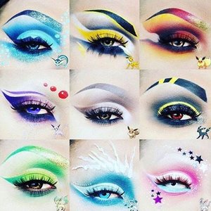 #Pokemon- inspired eye makeup (Credits: https://twitter.com/tokimekireshipi)Makeup skills: 11/10 🙌🏻🙌🏻🙌🏻#clozetteid #clozette