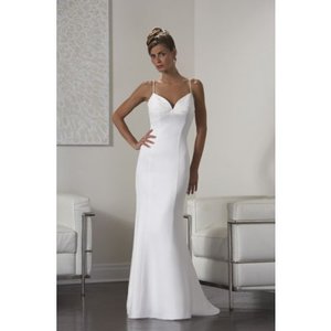 Spaghetti Sweetheart Sweep Train Informal Wedding Dress With V Back for Cheap online sale