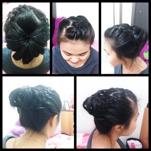 hair style by: me // bun around braids