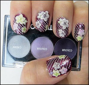 deep purple flower nail art