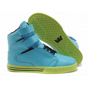 supra society blue and lime green women skate shoes