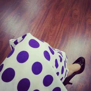 Purple Polkadot in the house :)
#clozetteid #skirt #polkadot #outfitforwork
#worklife