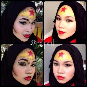My favorite #superheroine is Wonder Woman and I joined @thebalmid and @merrygunawaty make up challenge to create my superheroine make up look. Here, I present you the cartoon version and the real life version of Wonder Woman. I love that Wonder Woman has a bright bold lips like she is shouting "kiss my lips" without even have to say a word #theBalmSuperheroine #wonderwoman #thebalmid #thebalmcosmetics #thebalm #makeup #makeupjunkie #makeupartist #beautyblogger #indonesiabeautyblogger #clozetteid