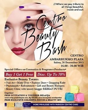 Hello Jogja! I will be at the Beauty Clinic session during Centro Beauty Bash @centrodeptstore Plaza Ambarrukmo Jogja. Let's talk all about beauty ^^ So, see you this Saturday? #centroxreiiputt #centro #centrobeautybash #beautyblogger #ibb #indonesiabeautyblogger #beautyevent #jogja #clozetteid #clozetteambassador