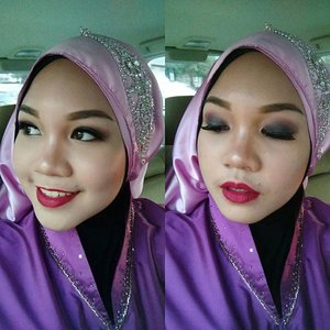 My #makeup and #hijab for @farewellfhui another all by myself creation, it was a night event, going bold with the eyes and lips so I keep the cheeks calm #motd #fotd #fotdibb #graduation #makeupartist #beautyblogger #beautybloggerid #indonesiabeautyblogger #clozetteid #clozette #clozetteambassador #wisuda #wisudaui