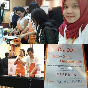 Just arrived in Jakarta and make my way right to #BioOil event, we're learning to make DIY natural scrub and mask using Bio Oil #biooilhappyskin #blogger #clozetteid