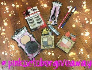 It's #giveaway time!!! As you might already know, it's my favorite month of the year and it also happens to be my birth month so what's a better way to celebrate it than throwing a giveaway??? You might also know, i love bargains and when i find good quality items with affordable price tags, i'm all for it! I absolutely LOVE #daiso (i know, i'm such an aunt) and i personally use a few of their #makeup too, some of them are really nice! So i've been wanting to throw a #daisogiveaway for sometime but last January when i went to Japan, i totally forgot to buy the prizes 😰. So now even though it's not nearly as cheap in Singapore, i made sure i bought them!

The winner of this giveaway will be receiving this set consisting of powder foundation, liquid eyeliner, eyeshadow quad, blush on, lipstick, pack of falsies and two cute pens (not from Daiso tho haha). Here's how to enter :
1. You must follow my Instagram, if you unfollow after this giveaway i'll ban you from future giveaways (and i have plenty planned already!)
2. Follow @sbybeautyblogger (same rule applies)
3. Repost this photo
4. Use #pinkoctobergiveaway
5. Tag 3 friends to join too
6. Do not lock your account so i can check

This giveaway is open for everybody with Indonesian address, winner will be chosen randomly.

Giveaway closes at 9th November at 12 PM.

#goodluck !!! #makeup #makeupgiveaway #daisomakeup #daisomakeupgiveaway #pinkandundecided #pinkandundecidedgiveaway #pinkandundecidedblog #blogger #bblogger #beautyblogger #bbloggerid #surabayablogger #surabayabeautyblogger #sbybeautyblogger #makeupaddict #freemakup #makeupjunkie #makeupaddiction #clozettedaily #clozetteid #makeupislife