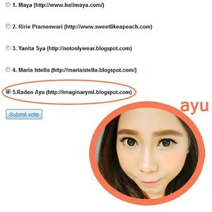 Need your help to vote me 😉
Go to http://indonesianbeautyblogger.com/ibb-muc-october-2014/ or simply click the link on my bio 😘
Thanks a lot 😳
#ibbxsarange #voting #help #ulzzang #makeupcontest #makeup #clozetteid #selfie